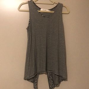 Split back striped tank